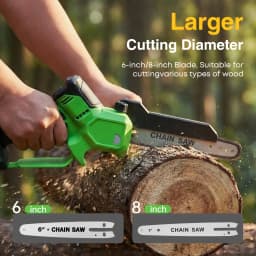 TaskStar Cordless Electric Saw 6&8 Inch Brushless Handheld Wood Saw with 2*4.0Ah Battery Manual Oiling Garden Branch Pruning Chainsaw For Makita 18V Battery Pin