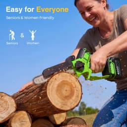 TaskStar Cordless Electric Saw 6&8 Inch Brushless Handheld Wood Saw with 2*4.0Ah Battery Manual Oiling Garden Branch Pruning Chainsaw For Makita 18V Battery Pin
