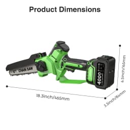 TaskStar Cordless Electric Saw 6&8 Inch Brushless Handheld Wood Saw with 2*4.0Ah Battery Manual Oiling Garden Branch Pruning Chainsaw For Makita 18V Battery Pin