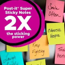 Super Sticky Notes Cube, 3 in x 3 in, Bright Colors, 1 Cube