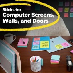Super Sticky Notes Cube, 3 in x 3 in, Bright Colors, 1 Cube