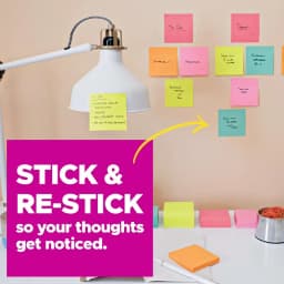 Super Sticky Notes Cube, 3 in x 3 in, Bright Colors, 1 Cube
