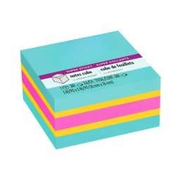 Super Sticky Notes Cube, 3 in x 3 in, Bright Colors, 1 Cube