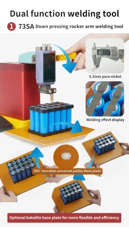 GLITTER 801D 14500W Capacitor Spot Welder:2500A High Power Pulse Battery Welding Machine for 18650 Lithium Battery Pack DIY Assembly & Repair, Professional Energy Storage Welder with Handheld Pen