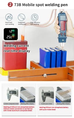 GLITTER 801D 14500W Capacitor Spot Welder:2500A High Power Pulse Battery Welding Machine for 18650 Lithium Battery Pack DIY Assembly & Repair, Professional Energy Storage Welder with Handheld Pen