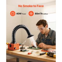 SucceBuy Solder Fume Extractor 40W Brushless Soldering Smoke Absorber with 2-Stage Filters & Adjustable Airflow for Soldering