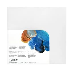 Artist 3D Stretched Canvas, 100% Cotton Acid Free White Canvas, 12"X12", 1 Piece, Deluxe Canvas, Ideal for Art Students, Educators, Artists and Professionals.