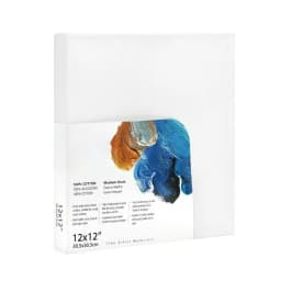 Artist 3D Stretched Canvas, 100% Cotton Acid Free White Canvas, 12"X12", 1 Piece, Deluxe Canvas, Ideal for Art Students, Educators, Artists and Professionals.