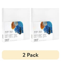 Artist 3D Stretched Canvas, 100% Cotton Acid Free White Canvas, 12"X12", 1 Piece, Deluxe Canvas, Ideal for Art Students, Educators, Artists and Professionals.