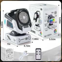 BELEMAR Upgraded Bubble Machine with Remote Control, Automatic Rotation & RGB Lights, 1800mAh Rechargeable Battery, Type-C Charge, Bubble Maker for Kids, Weddings, Birthday Parties, Outdoor Activities