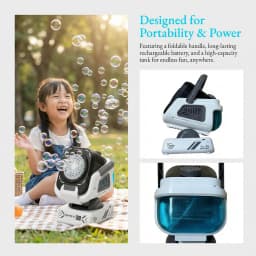 BELEMAR Upgraded Bubble Machine with Remote Control, Automatic Rotation & RGB Lights, 1800mAh Rechargeable Battery, Type-C Charge, Bubble Maker for Kids, Weddings, Birthday Parties, Outdoor Activities