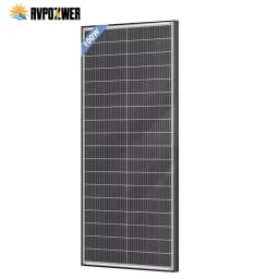 RVPOZWER 400W/200W/100W Bifacial Solar Panels 18BB Mono Cells High Efficiency Module RV Power Marine Boat Outdoor Off Grid