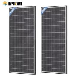 RVPOZWER 400W/200W/100W Bifacial Solar Panels 18BB Mono Cells High Efficiency Module RV Power Marine Boat Outdoor Off Grid