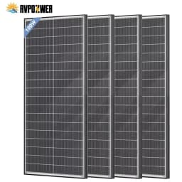 RVPOZWER 400W/200W/100W Bifacial Solar Panels 18BB Mono Cells High Efficiency Module RV Power Marine Boat Outdoor Off Grid