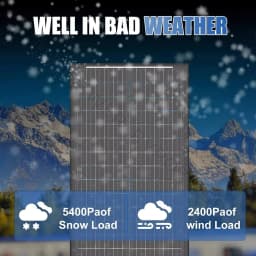 RVPOZWER 400W/200W/100W Bifacial Solar Panels 18BB Mono Cells High Efficiency Module RV Power Marine Boat Outdoor Off Grid