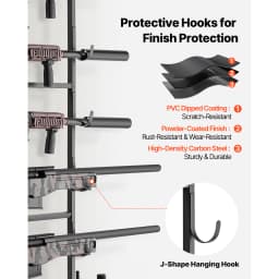 SucceBuy Gun Rack Floor Standing Indoor Rifle Shotgun Rack Stand with Storage Shelf for Wall Mount Gun Display Stand for Garage