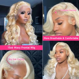 613 13x4 13x6 360 Lace Frontal Wig Body Wave Lace Front Wig 250 Density Brazilian Bone Straight Blonde Human Hair Wigs For Women