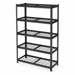5 Tier Garage Shelving Heavy Duty Adjustable Garage Shelves, 385 LBS Per Shelf Metal Wire Utility Rack Shelf, Shelving Units for Storage Garage Warehouse Pantry Closet, 35.4' W X 15.7' D X 72' H, Black