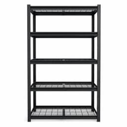 5 Tier Garage Shelving Heavy Duty Adjustable Garage Shelves, 385 LBS Per Shelf Metal Wire Utility Rack Shelf, Shelving Units for Storage Garage Warehouse Pantry Closet, 35.4' W X 15.7' D X 72' H, Black