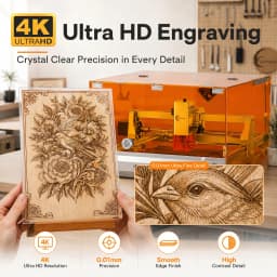 Carverall K15PRO 12W Blue Laser Engraver Cutter, Open-Frame & Enclosed Machine with MD2 Air Purifier Kit, A4 297x210mm, 15000mm/min, 0.01mm Precision, Free Software, DIY Gifts Home Studio Small Business, Wood Acrylic Leather Craft