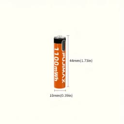 PUJIMAX AAA 1100mWh 1.5V Rechargeable Battery - Lithium-Ion, Multiple Quantity Options, Stable Voltage, Included Charging Cable, Suitable for Remote Controls, Keyboards, Wireless Mice, Drones, Alarm Clocks, Doorbells, Charging via Type-C Data Cable.