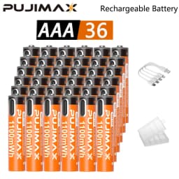 PUJIMAX AAA 1100mWh 1.5V Rechargeable Battery - Lithium-Ion, Multiple Quantity Options, Stable Voltage, Included Charging Cable, Suitable for Remote Controls, Keyboards, Wireless Mice, Drones, Alarm Clocks, Doorbells, Charging via Type-C Data Cable.