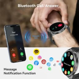 Smart Watch for Men & Women, Wireless Calling Dialing 100+ Sport Modes Fitness Tracker with Various APP Reminders Call Message Reminder Touch Screen Compatible with IOS Android Wearable Smart Bracelet Digital Wristwatch Fall Gift