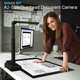 VIISAN S21 CaptureA2 27MP High Resolution HD Camera Book Document Scanner Auto Flatte Height Multi Language OCR Windows Macos