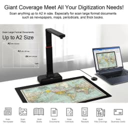 VIISAN S21 CaptureA2 27MP High Resolution HD Camera Book Document Scanner Auto Flatte Height Multi Language OCR Windows Macos