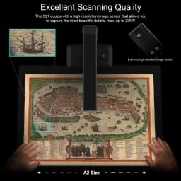 VIISAN S21 CaptureA2 27MP High Resolution HD Camera Book Document Scanner Auto Flatte Height Multi Language OCR Windows Macos