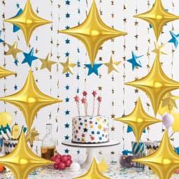 30pcs Gold Silver Foil Star Balloons Set 26inch 10inch Shiny Polyester Four Pointed Star Foil Balloons Strong Atmosphere Party Decorations For Birthdays Weddings Christmas New Year Holiday Celebration Supplies Christmas Essentials