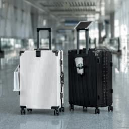 2-Pieces set luggage,20+26 inches in size,a hard-shell suitcase with 108 rivets, , featuring silent all-terrain wheels, a cup holde