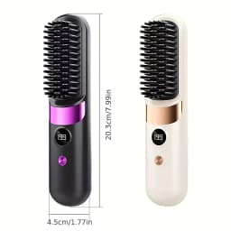 Mini Hair Straightener Comb Set Features A Built-In 2000mAh-3600mAh USB Rechargeable Lithium Battery, 10W Negative Ion Heating, Three Adjustable Temperature Settings, And Is A Portable, Heat-Resistant Styling Tool Suitable For Home And Travel