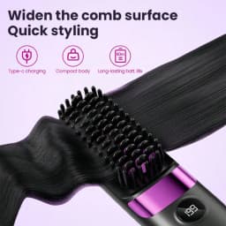 Mini Hair Straightener Comb Set Features A Built-In 2000mAh-3600mAh USB Rechargeable Lithium Battery, 10W Negative Ion Heating, Three Adjustable Temperature Settings, And Is A Portable, Heat-Resistant Styling Tool Suitable For Home And Travel