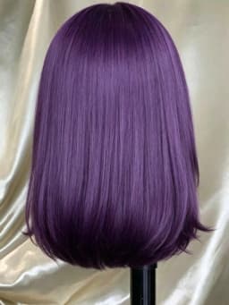 Purple Lace Front Wigs Human Hair 200 Density Short Bob Wig for Women Purple Colored Bob Lace Front Wigs 13x4 HD Lace Front Wig Human Hair Dark Purple Bob Wigs Pre Plucked with Baby Hair for Daily Holiday Christmas Valentine's Day Party