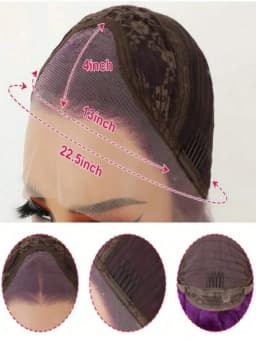 Purple Lace Front Wigs Human Hair 200 Density Short Bob Wig for Women Purple Colored Bob Lace Front Wigs 13x4 HD Lace Front Wig Human Hair Dark Purple Bob Wigs Pre Plucked with Baby Hair for Daily Holiday Christmas Valentine's Day Party
