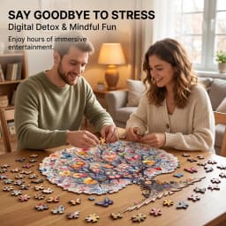 Vibrant Butterfly Flower Tree Wooden Jigsaw Puzzle Unique Irregular Butterfly Shaped Pieces 5A Difficulty Eco Wood Stress Relief Game For Adults Kids Home Wall Decor Birthday Christmas Gift