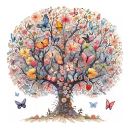 Vibrant Butterfly Flower Tree Wooden Jigsaw Puzzle Unique Irregular Butterfly Shaped Pieces 5A Difficulty Eco Wood Stress Relief Game For Adults Kids Home Wall Decor Birthday Christmas Gift