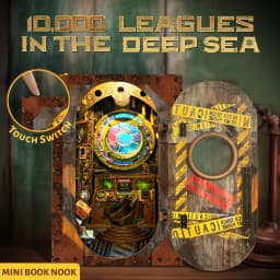 Handmade assembled model - book stand for 3D model of a house, bedroom, office, study, desktop decoration item, family and friends, birthday, Halloween, Christmas, New Year's Day, Valentine's Day, Easter, gift - 10,000 Leagues in the Deep Sea SQ-39