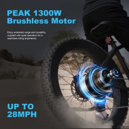 ActBest Ranger Electric Bike for Adults, 26"×4.0" Fat Tire Electric Mountain Bike, Peak 1300W 48V 13Ah, 28MPH 65 Miles Electric Bicycle, 7-Speed, with Free Bike Lock & Mirror