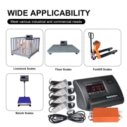 10,000 lb Precision Livestock Scale Kit, Heavy Duty Floor Scale with 4 Two-Ton Load Cells – Digital Animal Weighing System for Cattle, Sheep, Horse with Junction Box