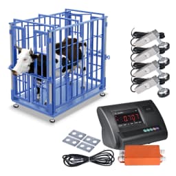 10,000 lb Precision Livestock Scale Kit, Heavy Duty Floor Scale with 4 Two-Ton Load Cells – Digital Animal Weighing System for Cattle, Sheep, Horse with Junction Box
