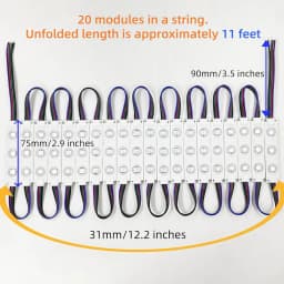 200PCS UL Listed RGB LED Module Kit, 110FT 5050 SMD LED Module Lights IP65 for Signs Storefront Window Advertising Décor