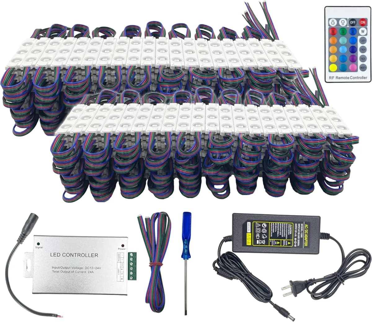 200PCS UL Listed RGB LED Module Kit, 110FT 5050 SMD LED Module Lights IP65 for Signs Storefront Window Advertising Décor