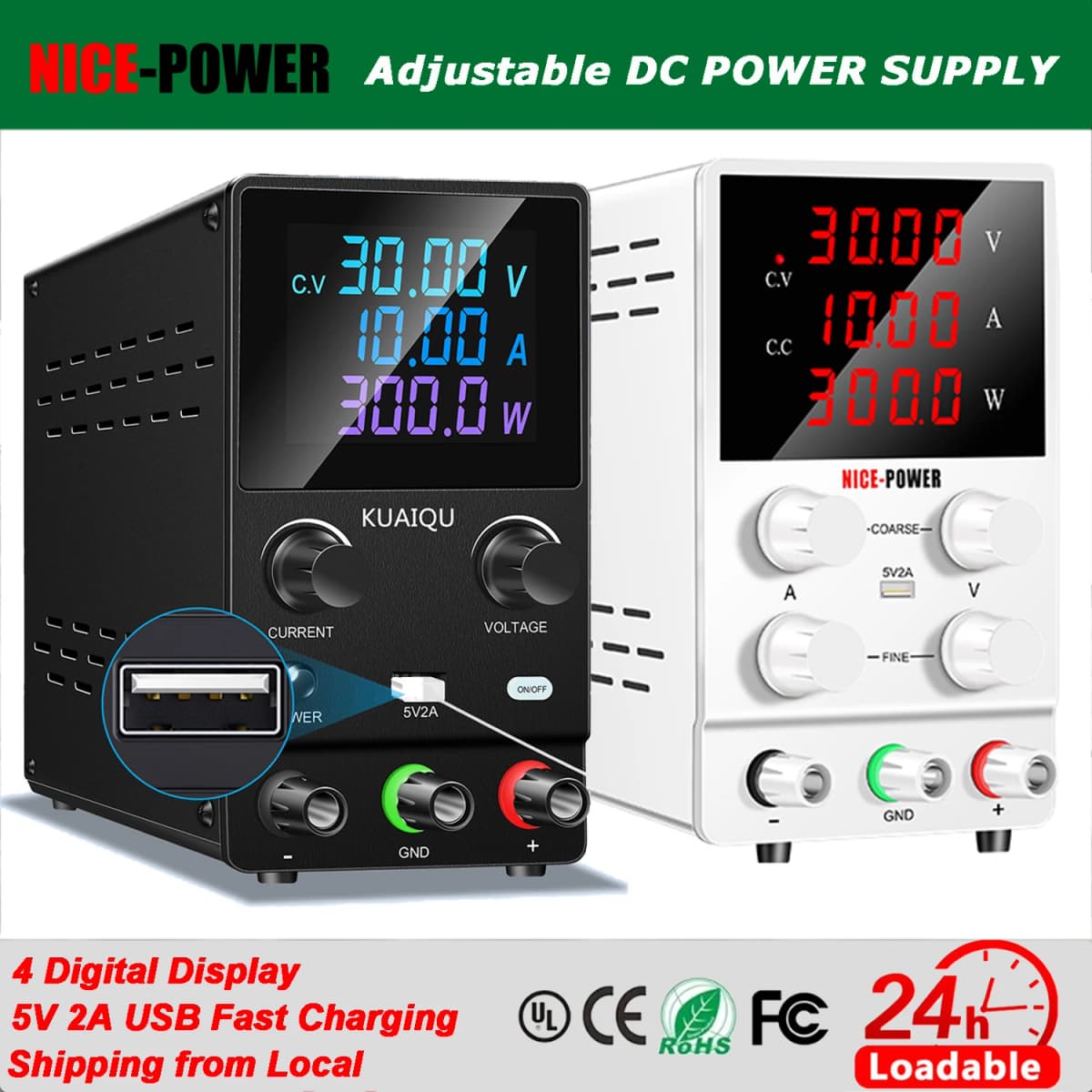 DC Lab Power Supply 30V 10A Adjustable Power Source For Phone Repair 24V 48V 72V Switching Power Supply Battery Fast Charging