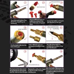 Car Rapid Plug Tire Repair Kit,Tubeless Car Wheel Vacuum Tyre Repair Tool Kit Vacuum Tire Repair Gun Kit with Mushroom Plugs