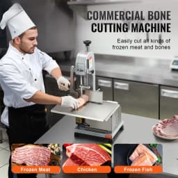 SucceBuy Commercial Electric Meat Bandsaw 650W 1800W Stainless Steel Countertop Bone Sawing Machine Frozen Fish Cutter for Pork