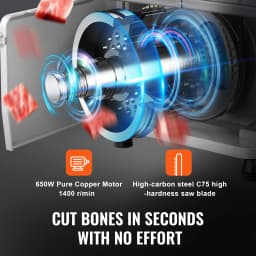 SucceBuy Commercial Electric Meat Bandsaw 650W 1800W Stainless Steel Countertop Bone Sawing Machine Frozen Fish Cutter for Pork