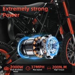 Xtion 2000W Electric Dirt Bike for Teens & Adults, 48V 21Ah Removable Battery 37 MPH E Bikes, 14"/12" Fat Tires Bicycle 1 YEAR Warranty