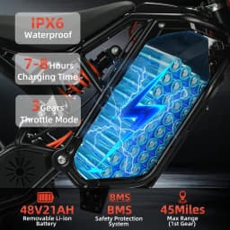 Xtion 2000W Electric Dirt Bike for Teens & Adults, 48V 21Ah Removable Battery 37 MPH E Bikes, 14"/12" Fat Tires Bicycle 1 YEAR Warranty